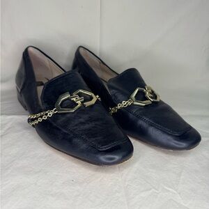 Louise et Cie Black Loafers with Gold Accent